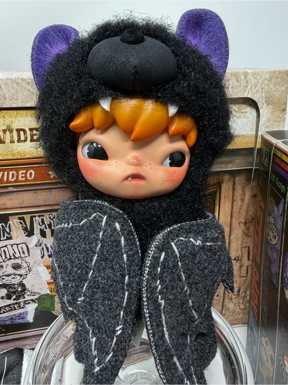 HIRONO UPSIDE DOWN Popmart AFTER DARK Series Plush Pendant BAT HALLOWEEN